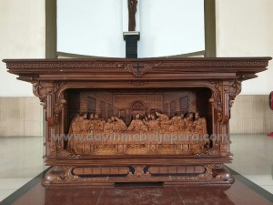 Meja Altar Ukiran Perjamuan Panjang 2 Meter