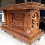 Meja Altar Ukiran Relief Perjamuan Dan Malaikat